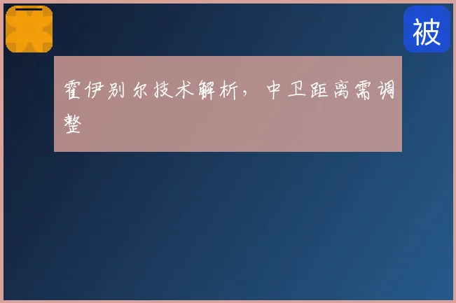 霍伊别尔技术解析，中卫距离需调整